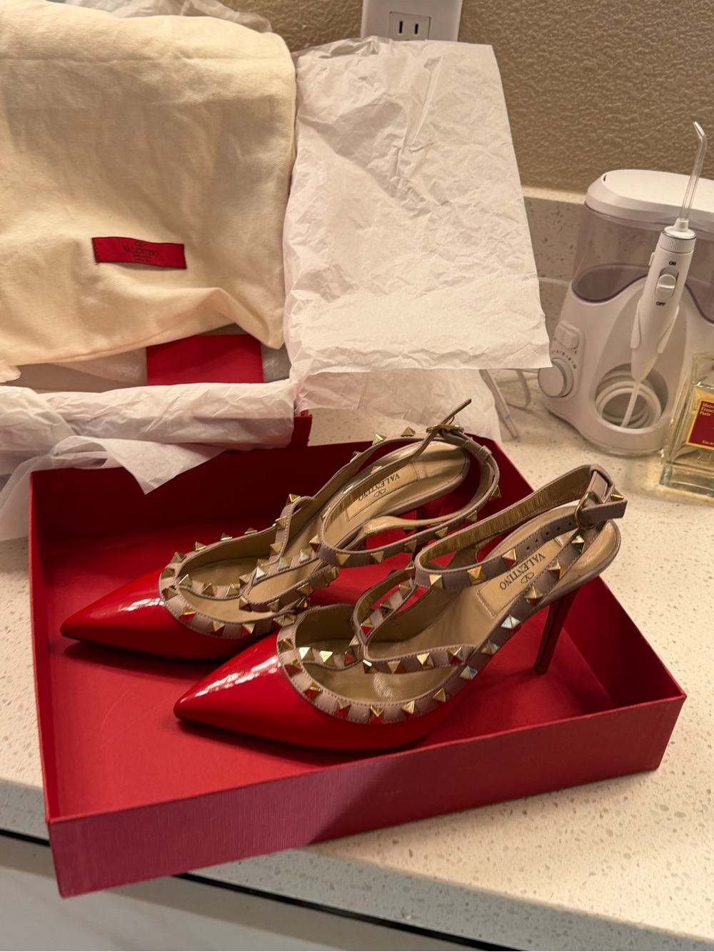 Valentino Red Patent Rockstud heels